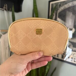 VTG 90s Givenchy Gold Dust Patterned Cosmetic Pouch NWT